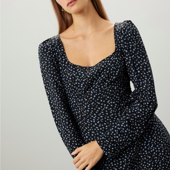 Madewell Dresses & Skirts - Madewell Seamed Long Sleeve Mini Dress Size 4 In Ditsy Floral Blue NWT